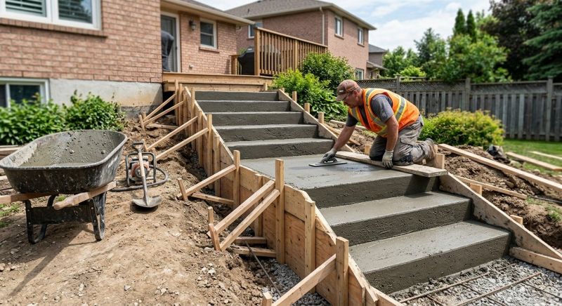 Poured Steps Installation in Denver, CO
